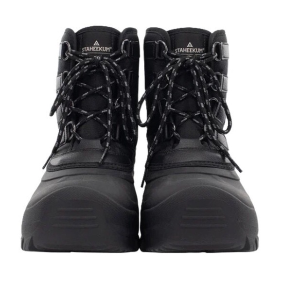New Staheekum Men's Insulated Snow Boot Black Waterproof Cold -20 Lace Up NIB - Picture 5 of 7